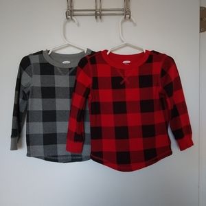 2 Old Navy Buffalo Check Longsleeve Shirts 18-24m
